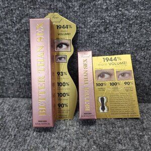 Lot of 2 Too Faced Better Than Sex  Volume Mascara 0.27 Fl.oz & .17 oz